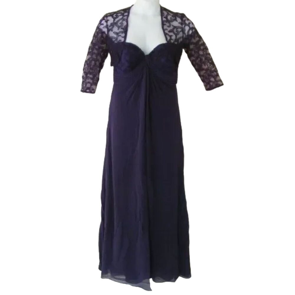 TADASHI SHOJI Gown/Dress 6 Purple Strapless, Bolero jacket, 2 Pieces